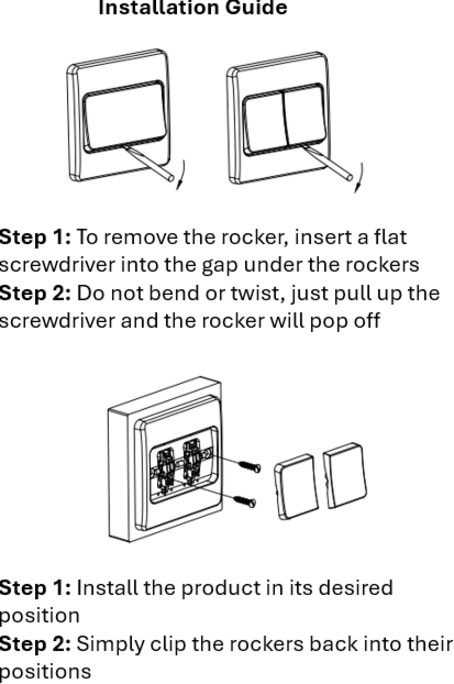 Curved Edge Wide Rocker Light Switch