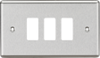 3G Grid Faceplate - Rounded Edge Brushed Chrome by Knightsbridge