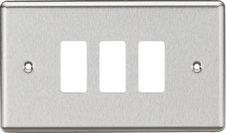 3G Grid Faceplate - Rounded Edge Brushed Chrome by Knightsbridge