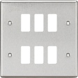6G Grid Faceplate - Rounded Edge Brushed Chrome