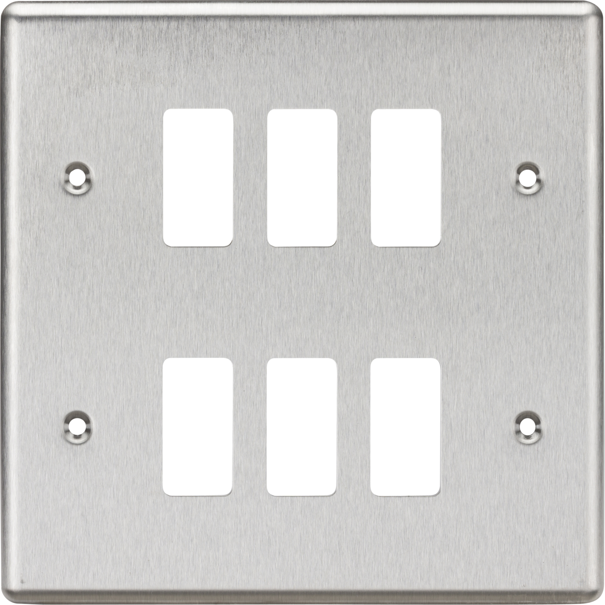 6G Grid Faceplate - Rounded Edge Brushed Chrome