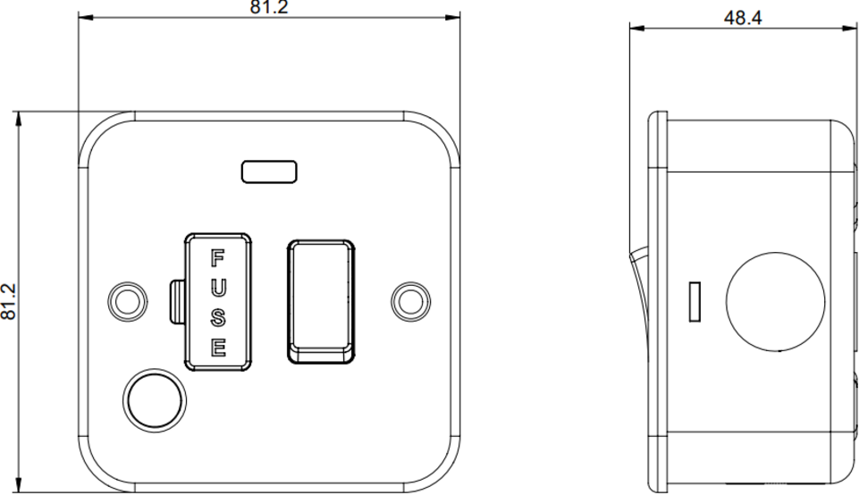 Secondary image of Metal Clad 13A Switched Fused Spur with Neon