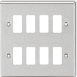 8G Grid Faceplate - Rounded Edge Brushed Chrome