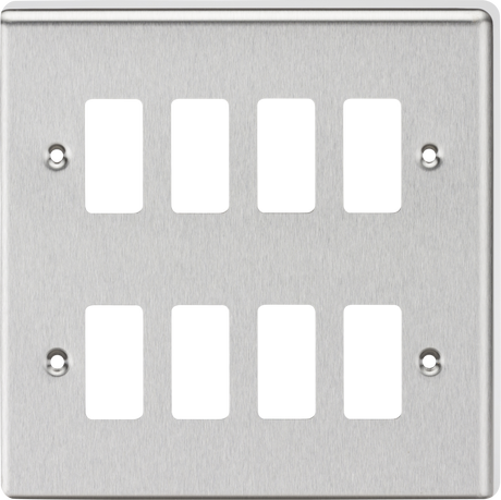 8G Grid Faceplate - Rounded Edge Brushed Chrome