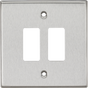 Knightsbridge Brushed Chrome 2G Grid Faceplate - Square Edge