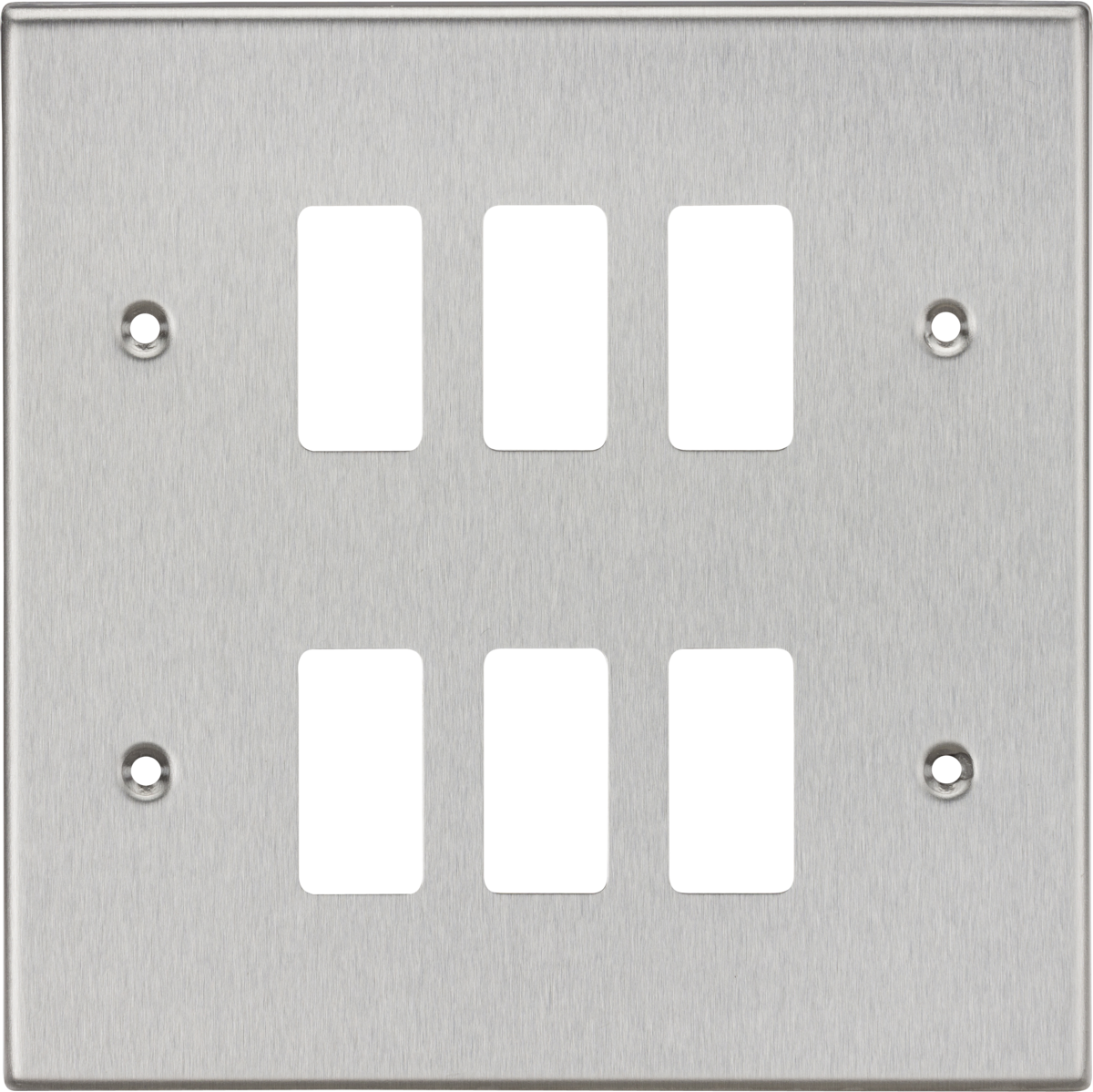 GDCS6BC 6G Grid Faceplate - Brushed Chrome