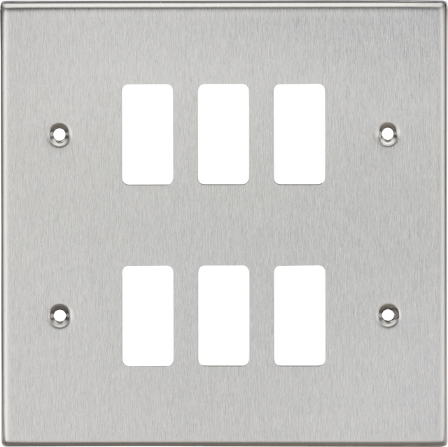GDCS6BC 6G Grid Faceplate - Brushed Chrome
