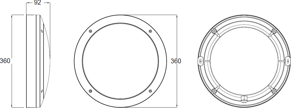 Secondary Image of 230V IP65 18W LED Round Bulkhead CCT with Daylight Sensor Black