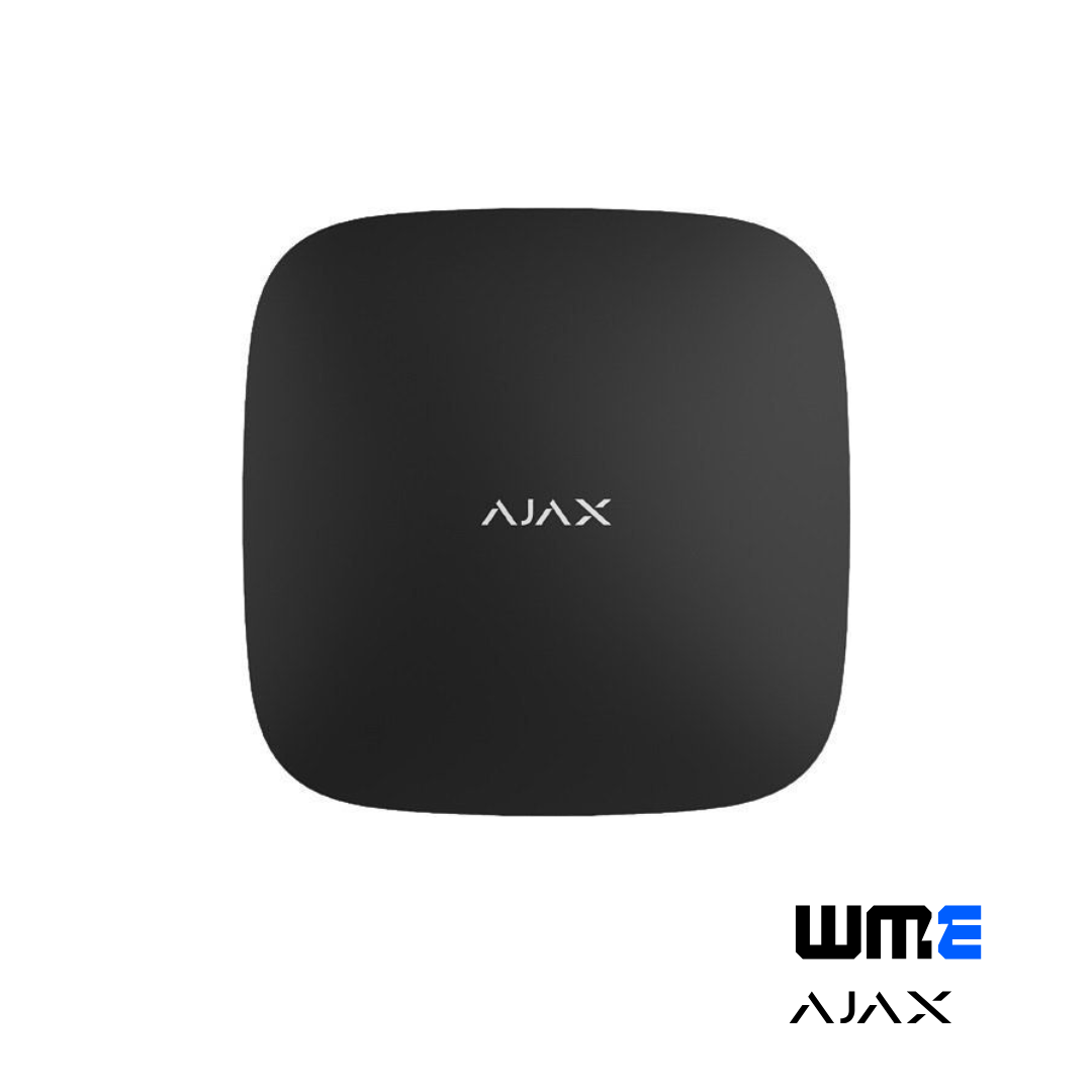 Ajax: HUB2(BLACK), Hub 2 Intelligent Control Panel, Black, Multiple Communication Channels, Visual Alarm Verification