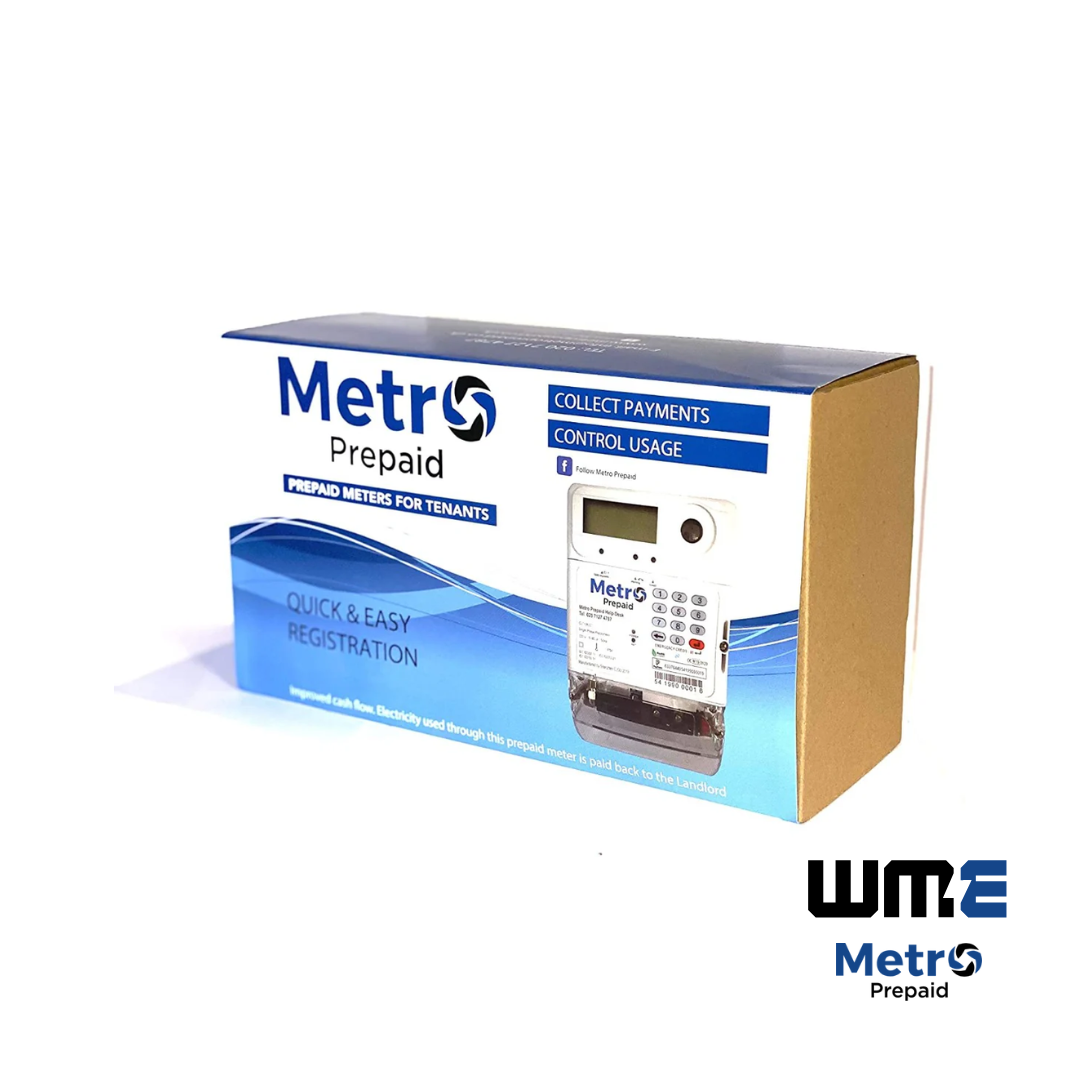 MET200 Metro Digital Prepaid Meter, Single Phase, 60A, MID Certified, IP54,