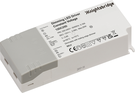IP20 12V 25W DC Dimmable LED Driver - Constant Voltage