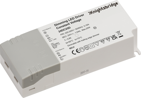 IP20 24V 25W DC Dimmable LED Driver - Constant Voltage