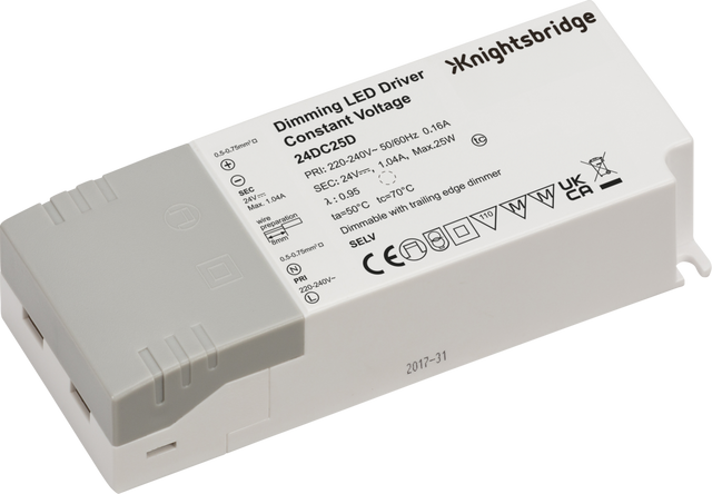 IP20 24V 25W DC Dimmable LED Driver - Constant Voltage