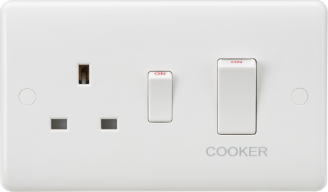 Knightsbridge 45A DP Switch & 13A Socket - White Rocker