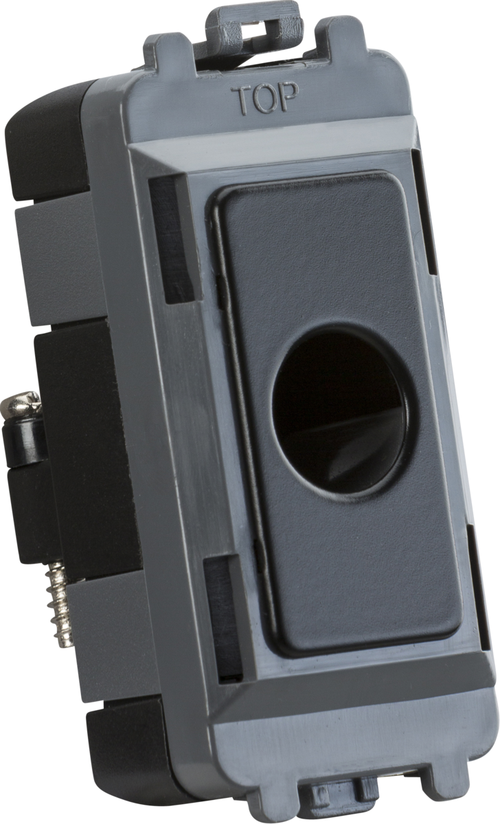Flex Outlet Module Up to 10mm - Matt Black, suitable for Knightsbridge Grid System