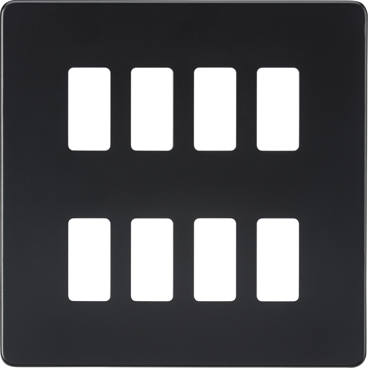 Screwless 8G Grid Faceplate - Matt Black by ML Accessories