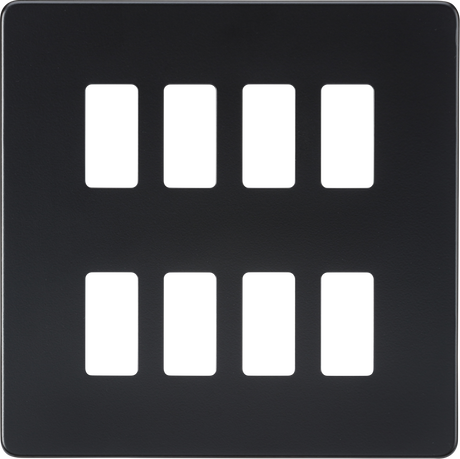 Screwless 8G Grid Faceplate - Matt Black by ML Accessories