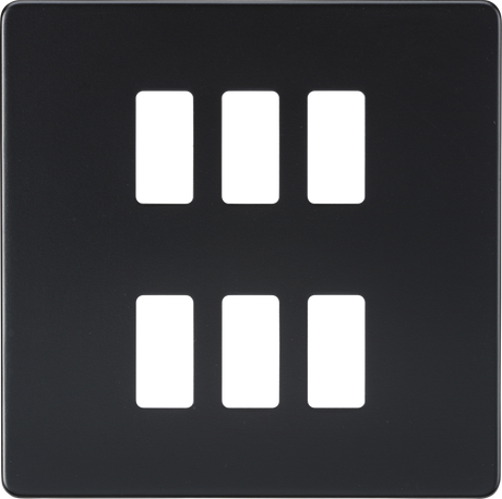 Screwless 6G Grid Faceplate - Matt Black by ML Accessories