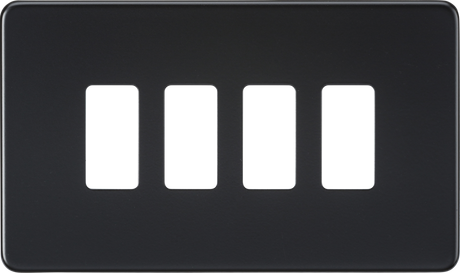 Screwless 4G Grid Faceplate - Matt Black