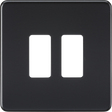 Screwless 2G Grid Faceplate - Matt Black by ML Accessories