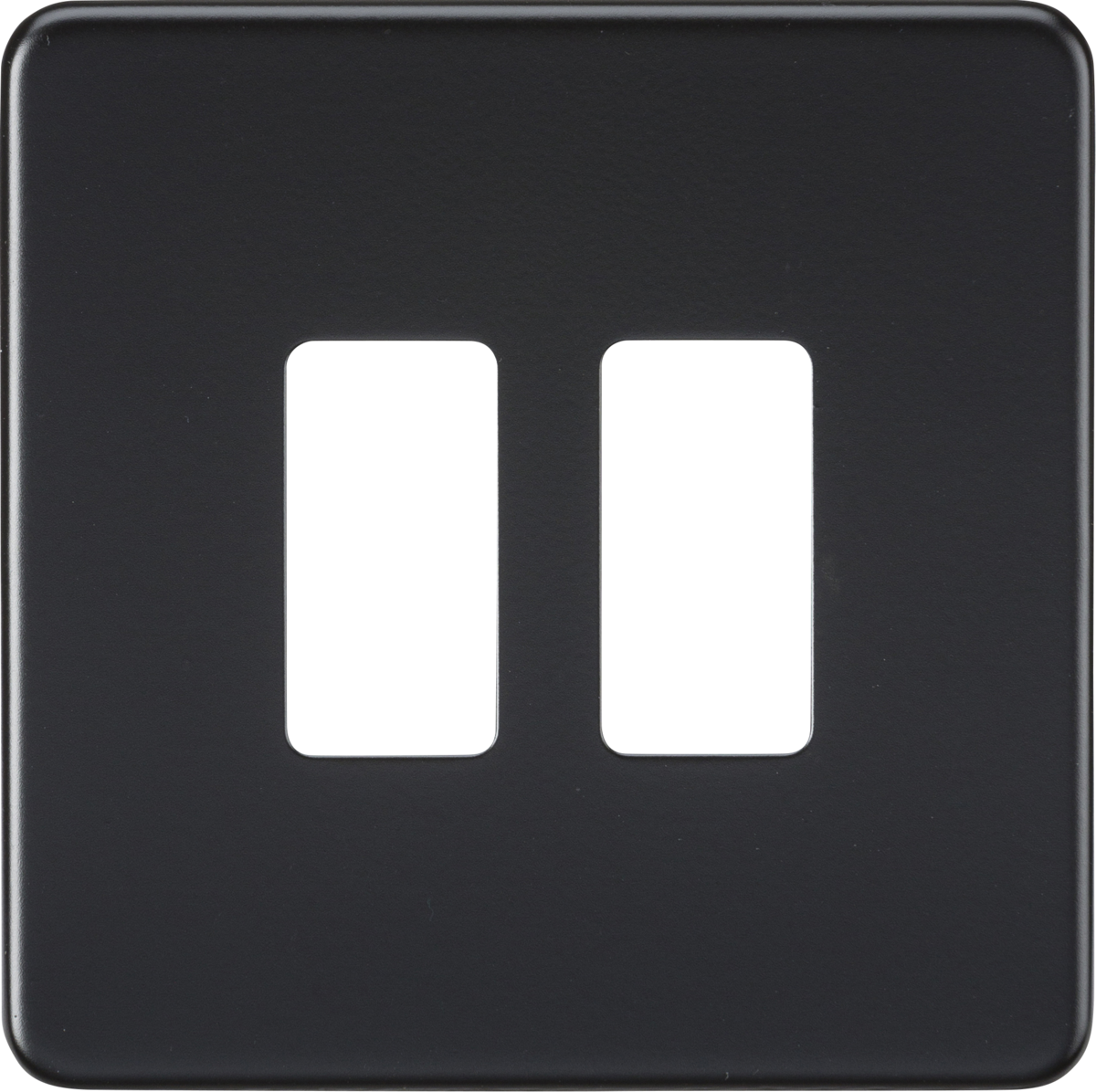 Screwless 2G Grid Faceplate - Matt Black by ML Accessories