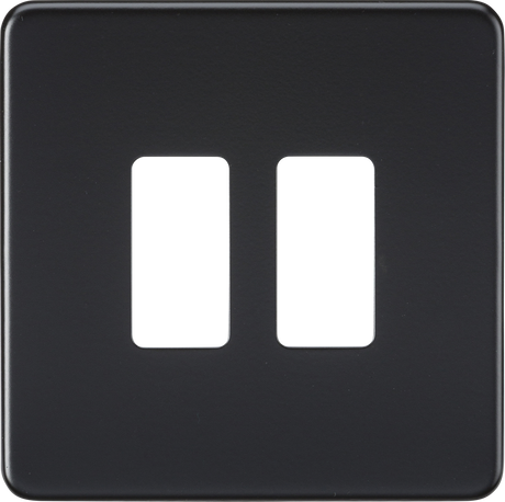 Screwless 2G Grid Faceplate - Matt Black by ML Accessories