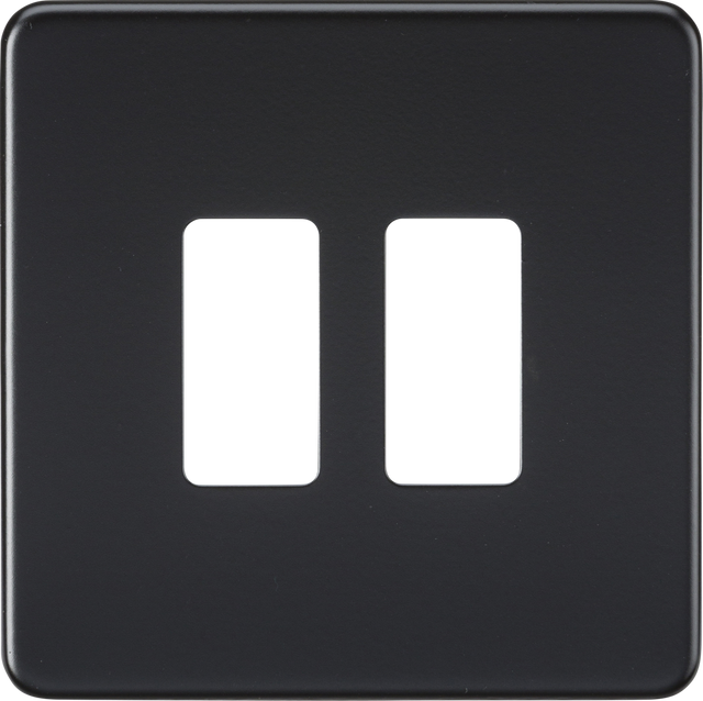 Screwless 2G Grid Faceplate - Matt Black by ML Accessories