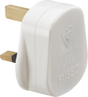 Knightsbridge 13A Plug Top with 5A Fuse - White, Screw Cord Grip