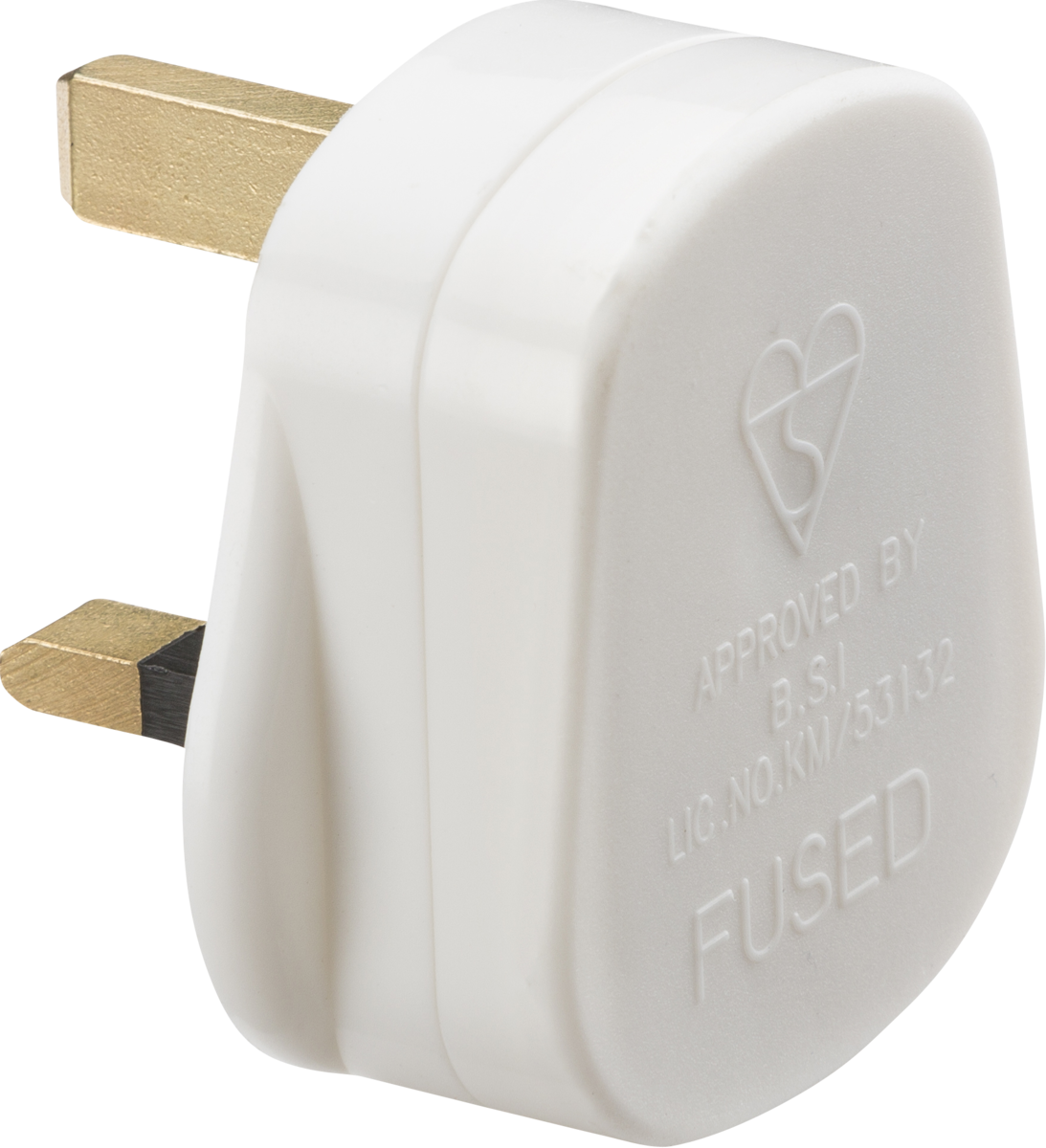 Knightsbridge 13A Plug Top with 3A Fuse - White - Screw Cord Grip