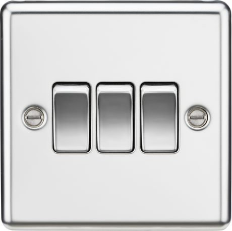 10AX 3G 2-way Switch - Polished Chrome - Rounded Edge Design