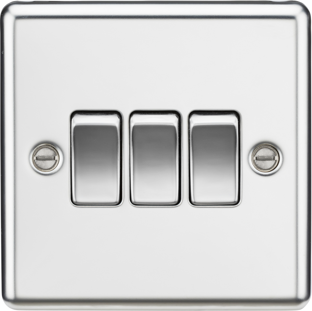 10AX 3G 2-way Switch - Polished Chrome - Rounded Edge Design