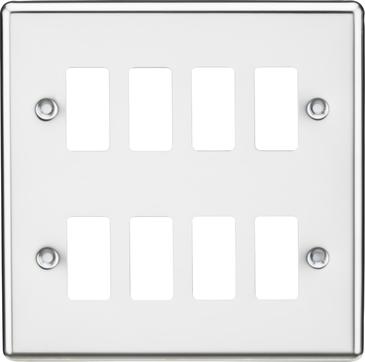 8G Grid Faceplate - Rounded Edge Polished Chrome
