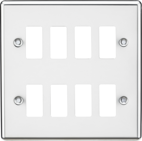 8G Grid Faceplate - Rounded Edge Polished Chrome