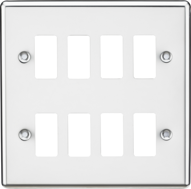 8G Grid Faceplate - Rounded Edge Polished Chrome