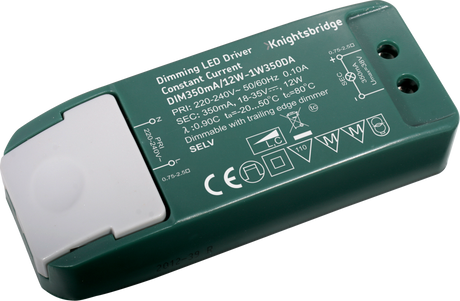 IP20 350mA 12W LED Dimmable Driver - Constant Current