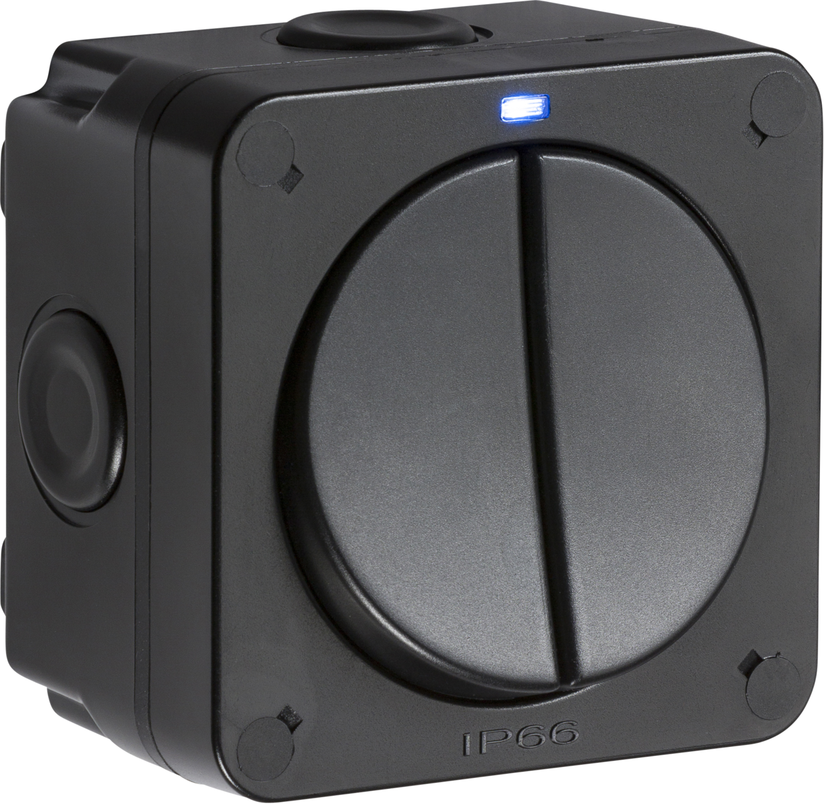 IP66 20AX 2G SP 2-way Switch - Black