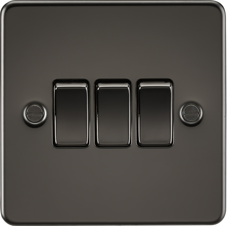10AX 3G 2-way Switch in Gunmetal - Flat Plate Design