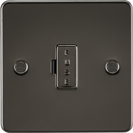 13A Fused Spur Unit - Gunmetal - Flat Plate Design