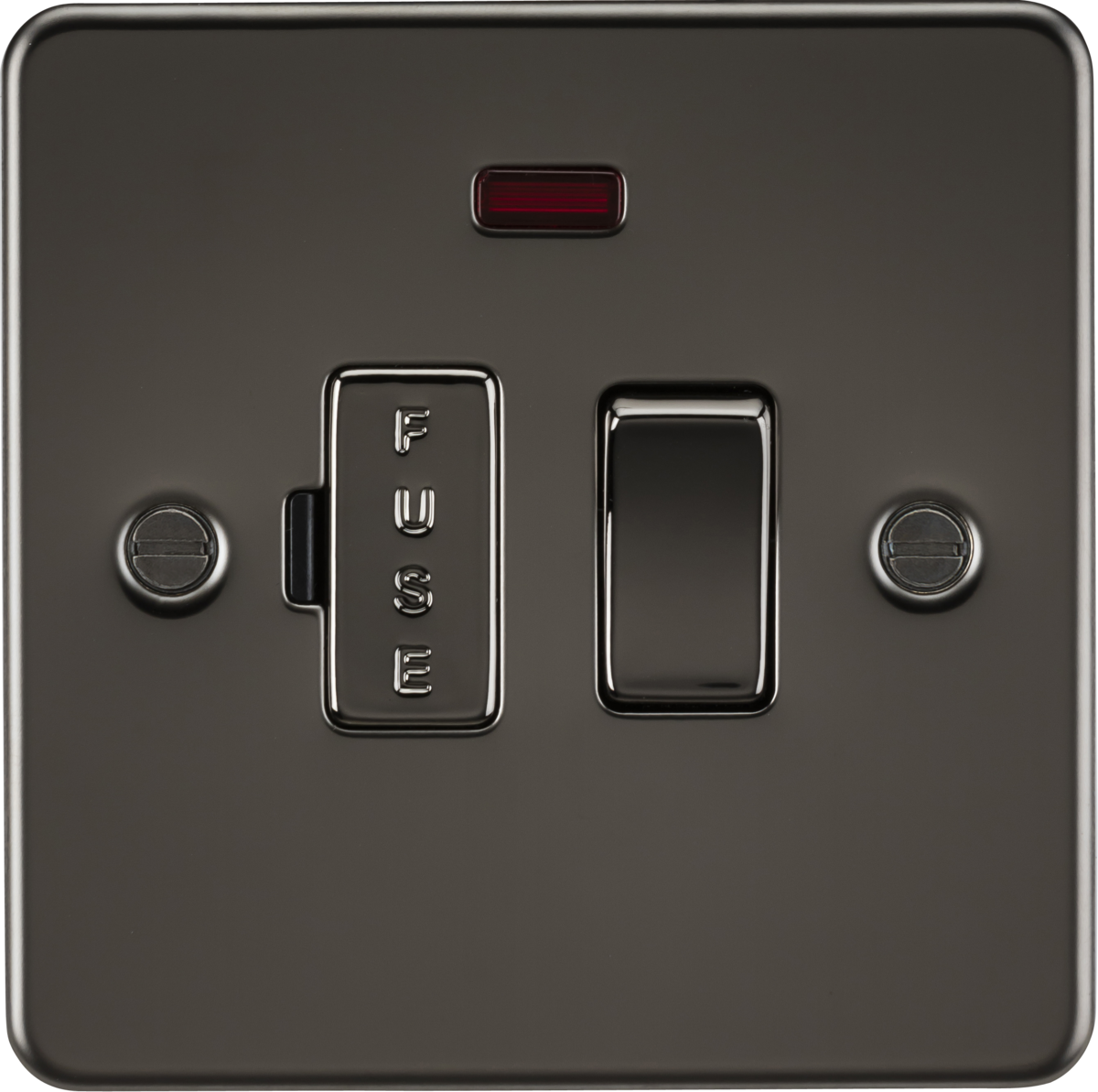 13A Switched Fused Spur Unit with Neon - Gunmetal