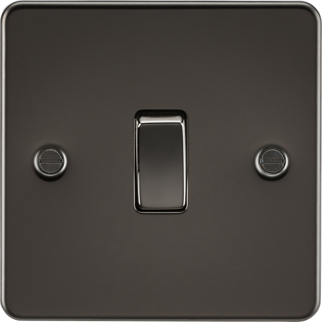 20A 1G DP Switch in Gunmetal finish - Flat Plate Design