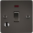 20A 1G DP Switch with Neon & Flex Outlet - Gunmetal