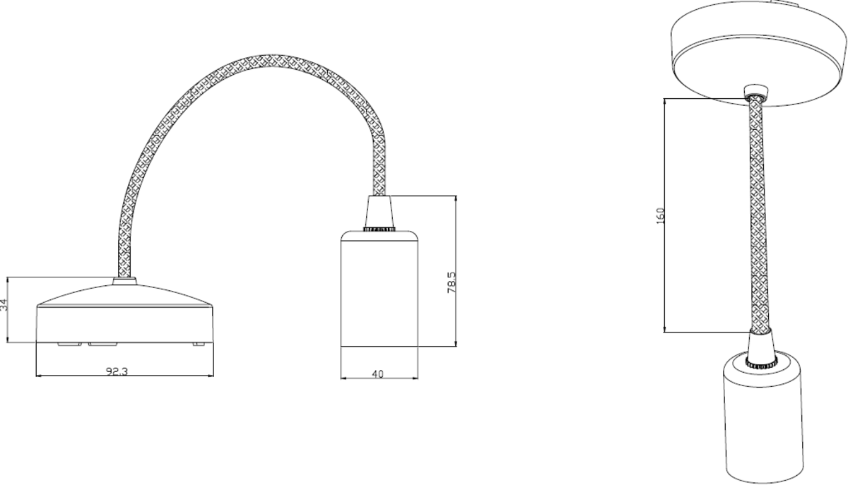 6" E27 Contemporary Pendant Set - Matt White