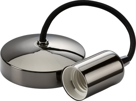 6" E27 Contemporary Pendant Set - Black Nickel