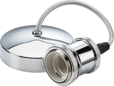 6" E27 Vintage Pendant Set - Polished Chrome