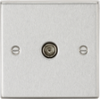 TV Outlet Non-Isolated - Brushed Chrome - Square Edge Design