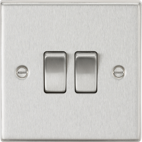 10AX 2G 2-way Plate Switch - Brushed Chrome
