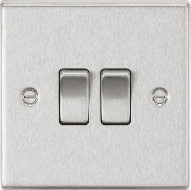 10AX 2G 2-way Plate Switch - Brushed Chrome