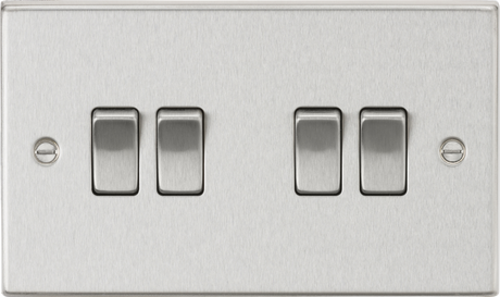 10AX 4G 2-way Plate Switch - Brushed Chrome