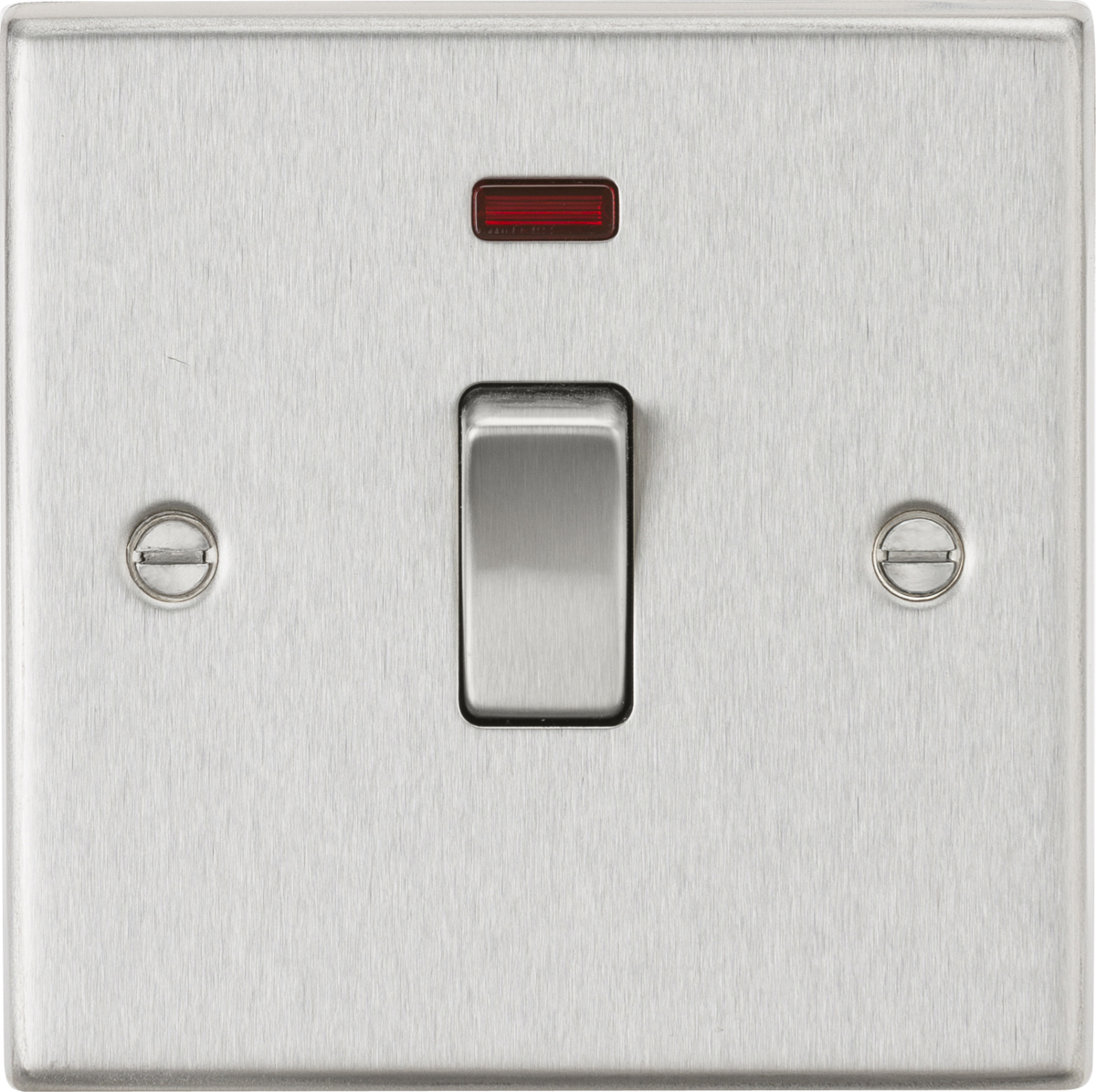 20A 1G DP Switch with Neon - Brushed Chrome