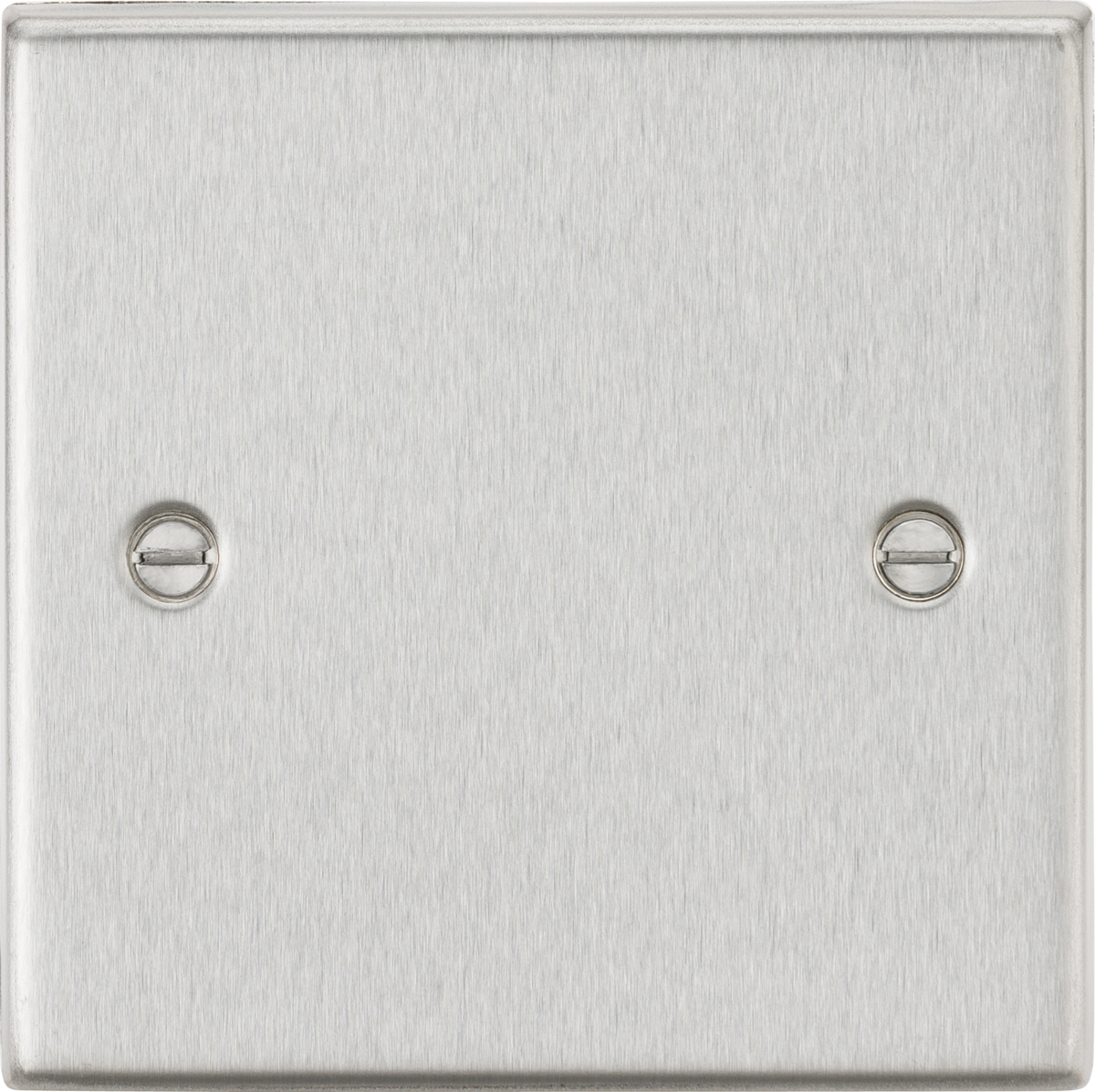 1G Blanking Plate - Square Edge Brushed Chrome